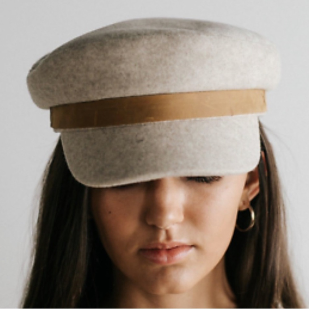 Gigi Pip James Felt Cap - Genuine Leather Band